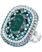 Swarovski Gaia Silver-tone Crystal Mosaic Ring