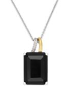 Onyx (10 Ct. T.w.) And Diamond Accent Pendant Necklace In Sterling Silver And 14k Gold
