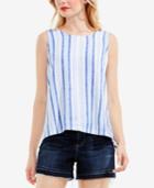 Vince Camuto Striped Lace-up Top