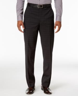 Sean John Men's Classic-fit Charcoal Plaid Suit Pants