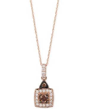 Le Vian Chocolatier Chocolate And White Diamond Pendant Necklace (1/2 Ct. T.w.) In 14k Rose Gold