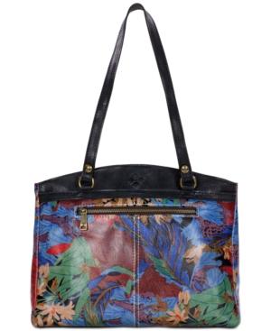 Patricia Nash Blue Forest Poppy Top-zip Medium Tote