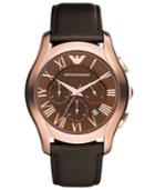 Emporio Armani Watch, Men's Chronograph Dark Brown Leather Strap 45mm Ar1701