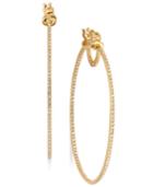 Simone I. Smith 18k Gold Over Sterling Silver Earrings, Eternal Love-in-and-out Crystal Hoop Earrings