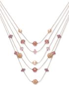 Inc International Concepts Rose Gold-tone Bead & Fireball Multi-layer Necklace, Created For Macy's