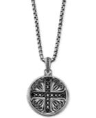 Scott Kay Men's Black Sapphire Medallion Pendant Necklace (5/8 Ct. T.w.) In Sterling Silver