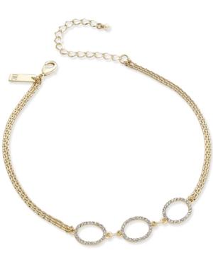 Inc International Concepts Gold-tone Pave Oval Choker Necklace, Only At Macy's