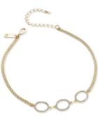 Inc International Concepts Gold-tone Pave Oval Choker Necklace, Only At Macy's