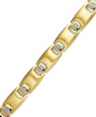 Men's Diamond Bracelet, Gold Ion-plated Stainless Steel Diamond Bracelet (1/4 Ct. T.w.)