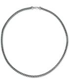 Esquire Men's Jewelry Fox Chain Necklace In Stainless Steel And Blue Ion-plate, Only At Macy's
