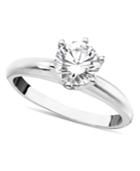 Engagement Ring, Ideal Cut Diamond (1 Ct. T.w.) And Platinum