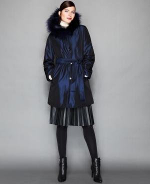 The Fur Vault Fox-fur-trim & Rabbit-fur Lined Coat