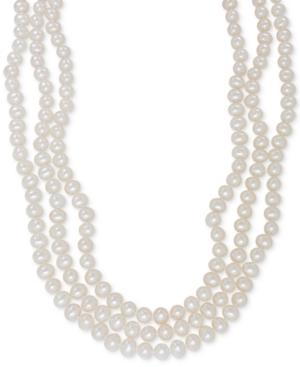 Honora Style Cultured Freshwater Pearl (5mm) Three-row Necklace