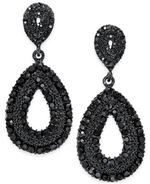 Inc International Concepts Jet-tone Pave Teardrop Drop Earrings, Only At Macy's