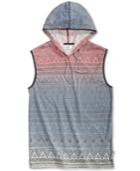 Univibe Men's Wyatt Geo-print Stripe Hooded Cotton Muscle T-shirt