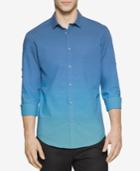 Calvin Klein Men's Slim-fit Colorblocked Horizontal Striped Shirt