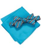 Alfani Men's Walsh Stripe Bow Tie & Pocket Square Set, Only At Macy's