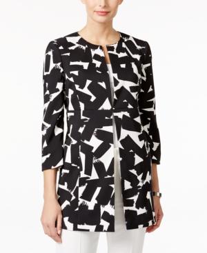 Kasper Abstract-print Long Jacket