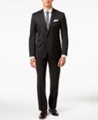 Kenneth Cole Reaction Men's Slim-fit Technicole Black Tonal Check Suit