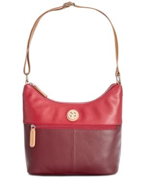 Giani Bernini Nappa Leather Bucket Colorblock Hobo, Created For Macy's