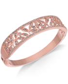 Charter Club Rose Gold-tone Crystal Filigree Bangle Bracelet, Created For Macy's