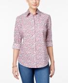 Karen Scott Petite Floral-print Shirt, Only At Macy's