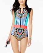 Body Glove Look At Me Printed Zip Paddlesuit Women's Swimsuit