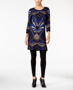 Ny Collection Petite Jacquard Sweater Dress