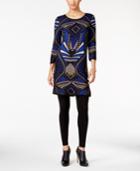 Ny Collection Petite Jacquard Sweater Dress