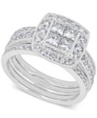 Diamond Bridal Set (1-1/2 Ct. T.w.) With Guard In 14k White Gold