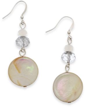Inc International Concepts Silver-tone White Shell Drop Earrings