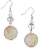 Inc International Concepts Silver-tone White Shell Drop Earrings