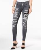 Hudson Jeans Ripped Button-front Skinny Jeans, Dismantle Wash