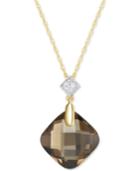 Smoky Quartz (9 Ct. T.w.) & Diamond Accent 18 Pendant Necklace In 14k Gold