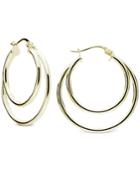 Giani Bernini Medium Double Hoop Earrings In 18k Gold-plated Sterling Silver, Created For Macy's