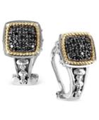 Balissima By Effy Black Diamond Square Earrings (1/4 Ct. T.w.) In 18k Gold And Sterling Silver