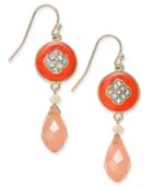 Inc International Concepts Gold-tone Enamel And Pave Crystal Drop Earrings, Only At Macy's