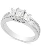 Diamond Three-stone Engagement Ring (1-1/2 Ct. T.w.) In 14k White Gold