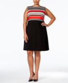 Calvin Klein Plus Size Striped Sheath Dress