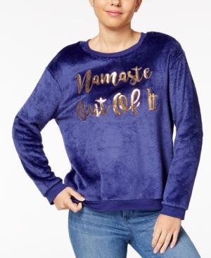 Hybrid Juniors' Namaste Out Of It Embellished Sweatshirt