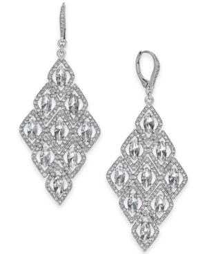I.n.c. Silver-tone Crystal Kite Chandelier Earrings, Created For Macy's