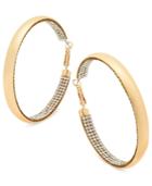 Thalia Sodi Gold-tone Pave Hoop Earrings, Created For Macy's