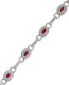Sterling Silver Bracelet, Ruby And Diamond Oval Link Bracelet (2-3/4 Ct. T.w.)