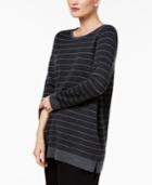 Eileen Fisher Wool Blend Striped Sweater In Regular & Petite, Created For Macy's