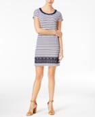 Maison Jules Striped Embroidered Dress, Only At Macy's