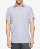 Calvin Klein Men's Striped Dobby Short-sleeve Shirt