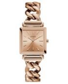 Guess Women's Rose Gold-tone Stainless Steel Chain Bracelet Watch 28x28mm