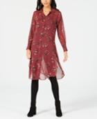 Project 28 Nyc Printed Button-front Tunic Shirt