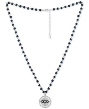 Rachel Rachel Roy Silver-tone Pave & Blue Bead Eye Pendant Necklace