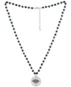 Rachel Rachel Roy Silver-tone Pave & Blue Bead Eye Pendant Necklace
